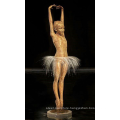 Art Metal Craft Bronze Casting Ballerina Statue Fountain for Wholesale